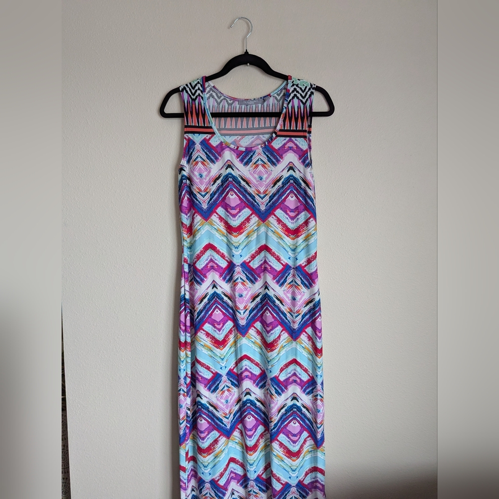 NY Collection Colorful Maxi Dress Size MP